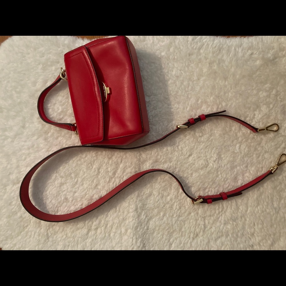Michael Kors Red Mini Purse With Strap - Picture 6 of 9